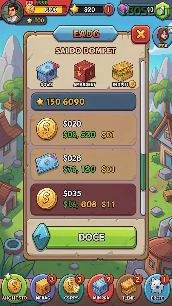 Cuplikan layar QQSTAR88 — menu navigasi